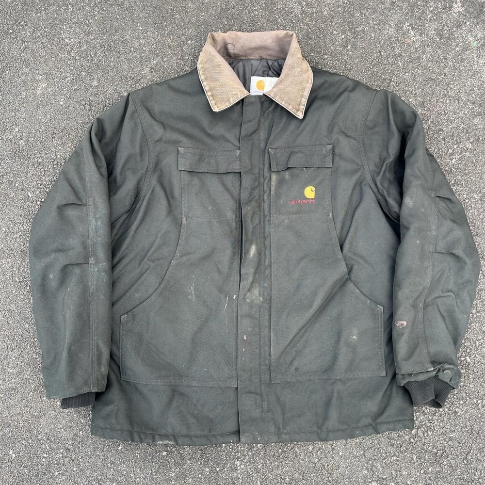 1990s Carhartt Artic Quilted Lined Black Jacket size XL